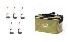 Жерлиці на щуку (5 шт) неоснащені, комплект з сумкою Sams Fish 11.4 л