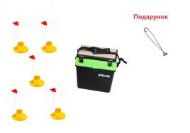 Жерлиця зимова неоснащена на щуку, 5 шт з ящиком для зимової риболовлі + земник