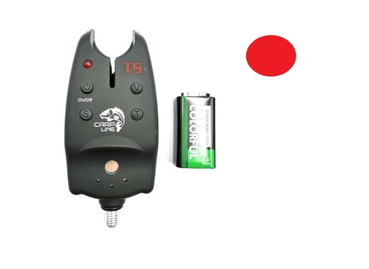 Сигналізатор клювання Carp Line TS TLI-07 з кроною, прогумований, червоний - Зображення 1