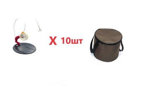 Kumho Жерлиці на щуку з гальмом 10 шт, повністю оснащені, у комплекті з сумкою - Зображення 1