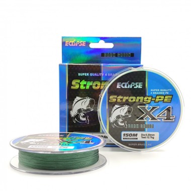 Eclipse Риболовний шнур ECLIPSE X4 Strong-PE Dark Green 150 m 0.26 мм, навантаження 16,6 кг - Зображення 1