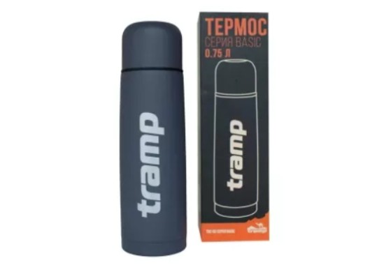 Tramp Tramp Basic 1л  grey ,компактный, вакуумный, долго сохраняет тепло и холод - Картинка 1